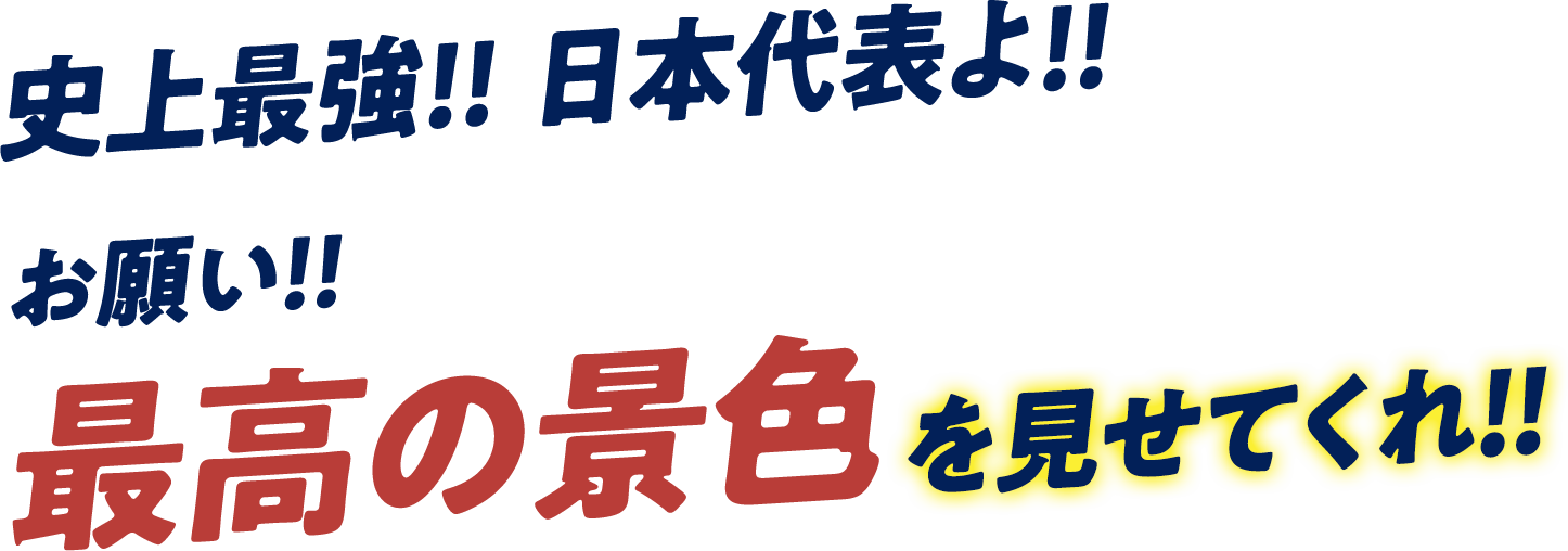 史上最強!! 日本代表よ!!お願い!!最高の景色を見せてくれ‼