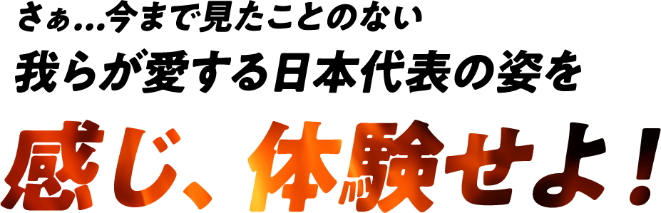 さぁ...今まで見たことのない我らが愛する日本代表の姿を感じ、体験せよ!